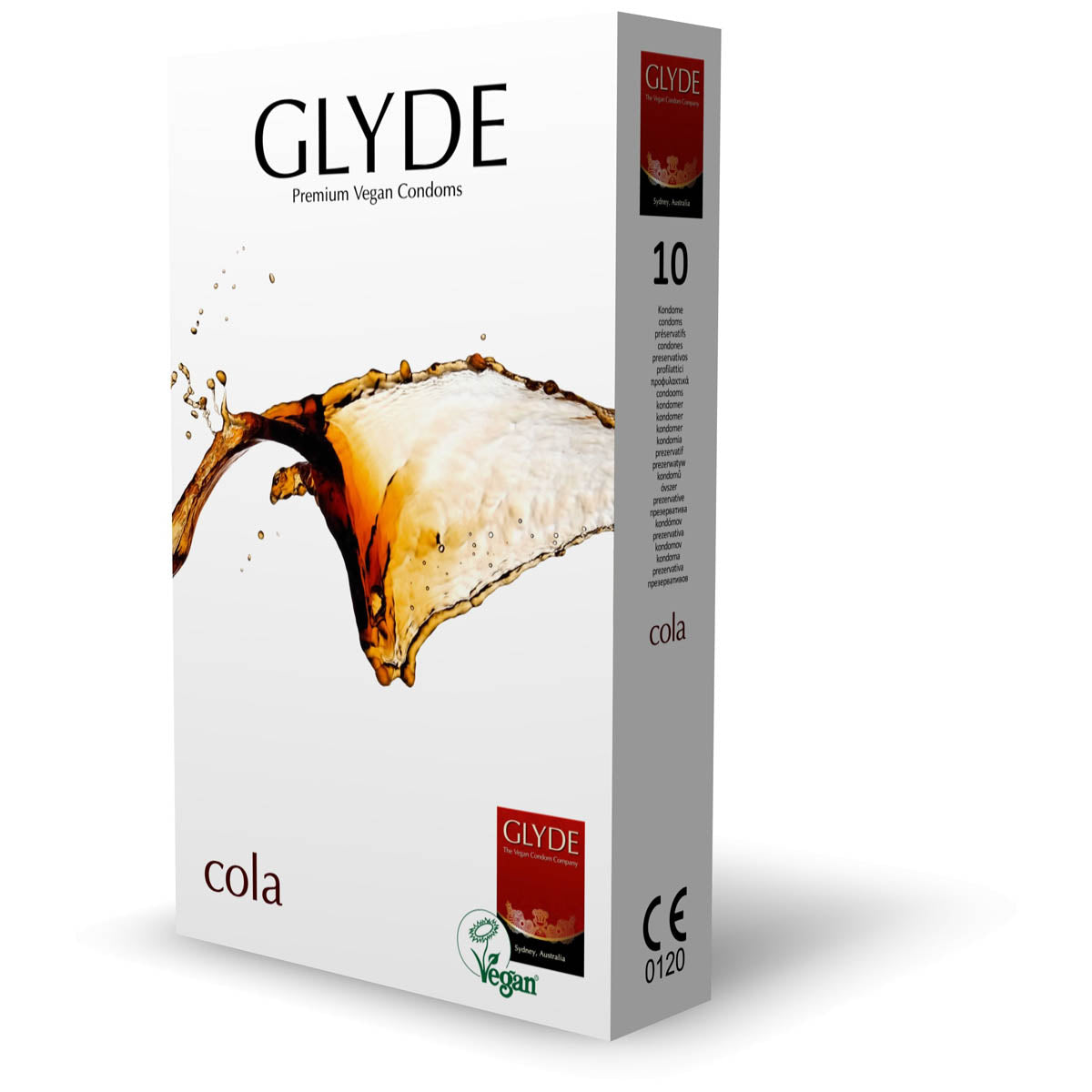 Glyde Ultra Cola Flavour Vegan Condoms 10 Pack